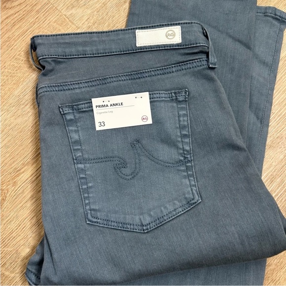 NWT AG Prima Ankle Ciagrette Leg Jean Blue Gray Size 33 Plus Size - Picture 2 of 11
